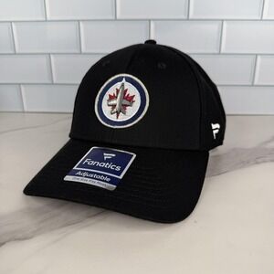 Winnipeg Jets Hat Cap Strap Back Mens One Size Black NHL Hockey Embroidered